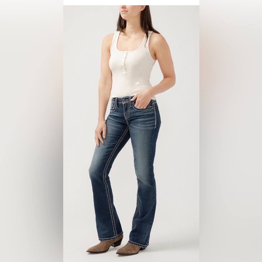 Silver Jeans Women's Dark Blue Boot Cut Jeans